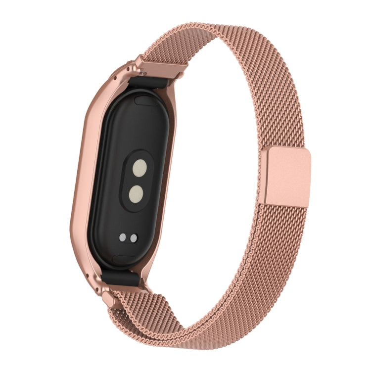 For Xiaomi Mi Band 8 Integrated Metal Case + Milanese Magnetic Watch Band