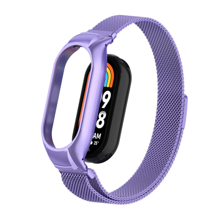For Xiaomi Mi Band 8 Integrated Metal Case + Milanese Magnetic Watch Band
