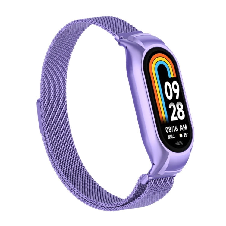 For Xiaomi Mi Band 8 Integrated Metal Case + Milanese Magnetic Watch Band