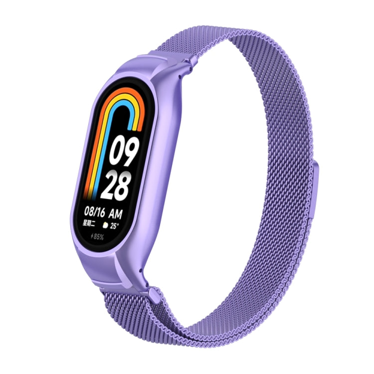 For Xiaomi Mi Band 8 Integrated Metal Case + Milanese Magnetic Watch Band