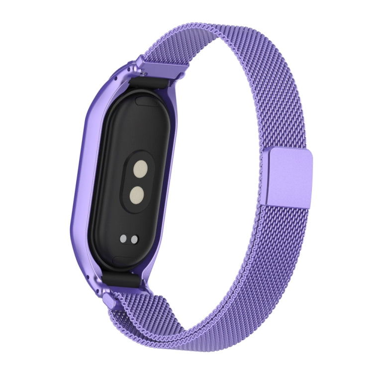 For Xiaomi Mi Band 8 Integrated Metal Case + Milanese Magnetic Watch Band