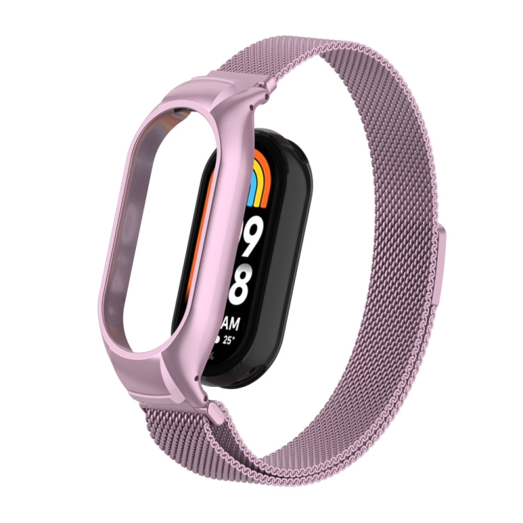 For Xiaomi Mi Band 8 Integrated Metal Case + Milanese Magnetic Watch Band