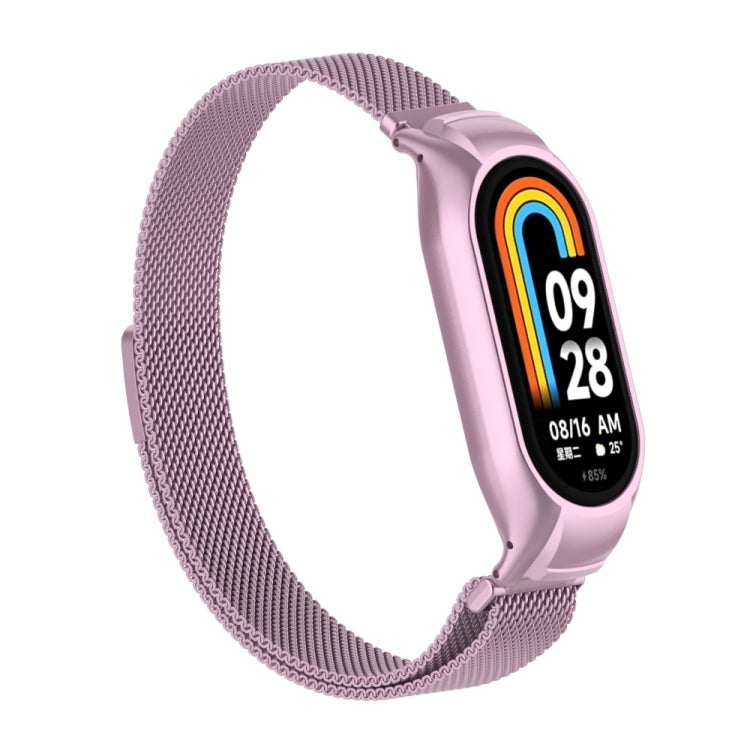 For Xiaomi Mi Band 8 Integrated Metal Case + Milanese Magnetic Watch Band