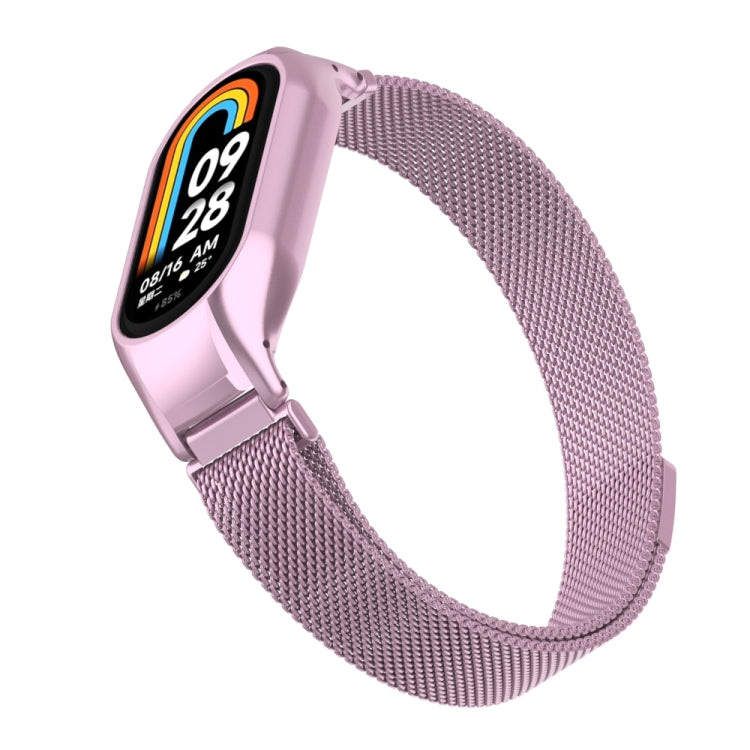 For Xiaomi Mi Band 8 Integrated Metal Case + Milanese Magnetic Watch Band