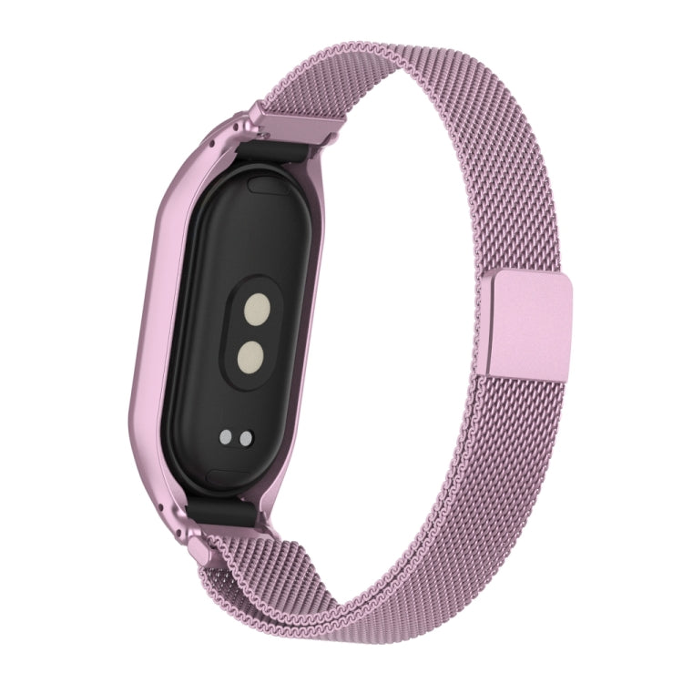 For Xiaomi Mi Band 8 Integrated Metal Case + Milanese Magnetic Watch Band