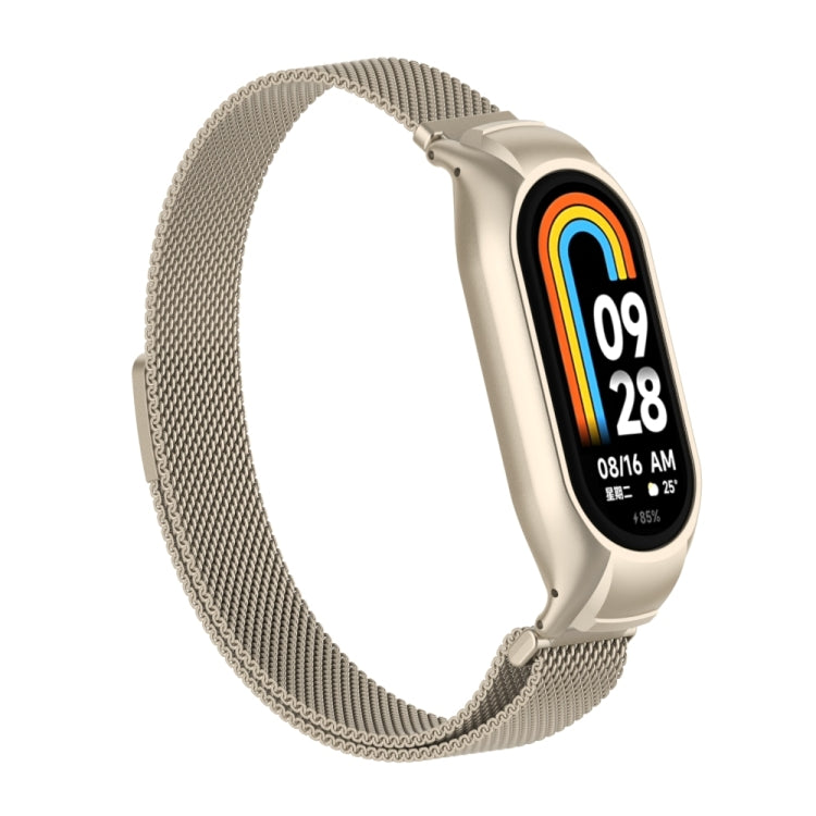 For Xiaomi Mi Band 8 Integrated Metal Case + Milanese Magnetic Watch Band