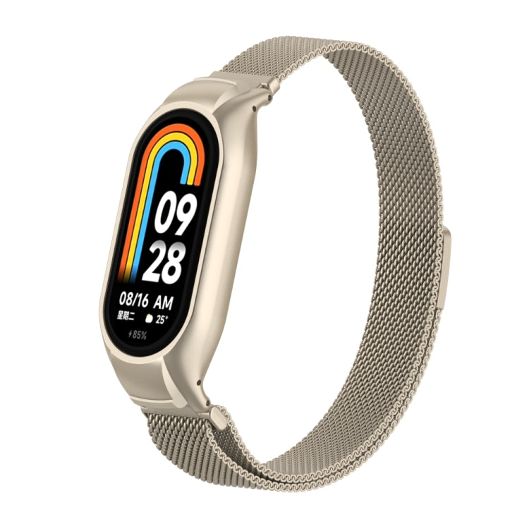 For Xiaomi Mi Band 8 Integrated Metal Case + Milanese Magnetic Watch Band