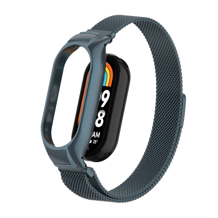 For Xiaomi Mi Band 8 Integrated Metal Case + Milanese Magnetic Watch Band