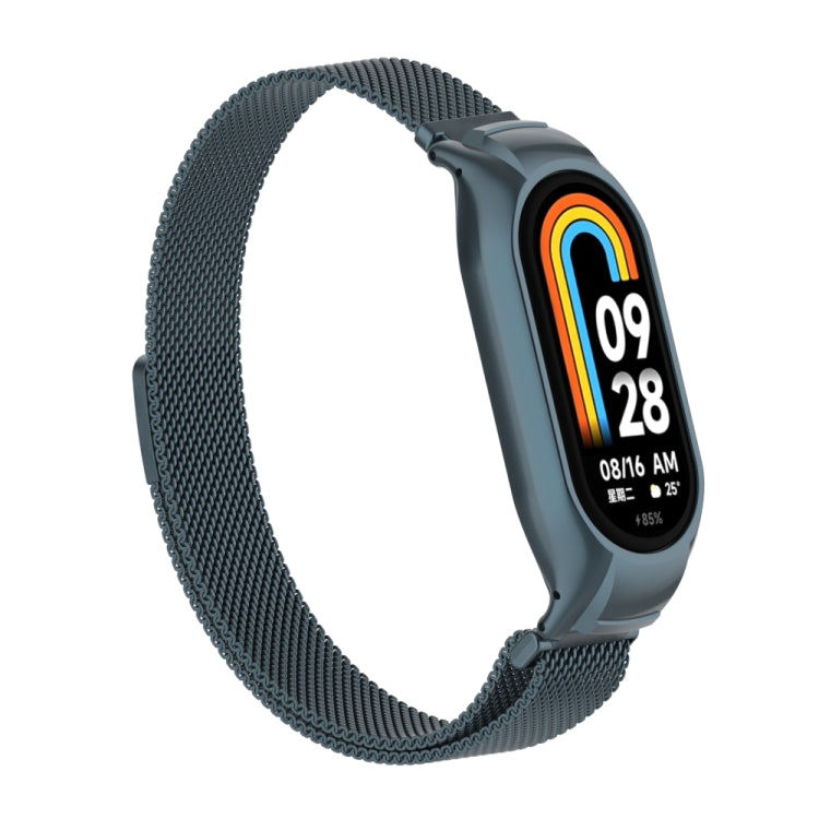 For Xiaomi Mi Band 8 Integrated Metal Case + Milanese Magnetic Watch Band