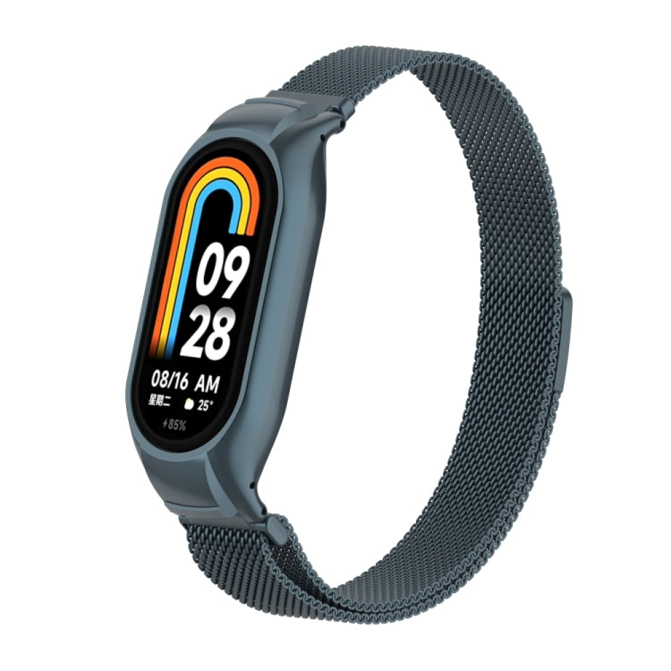 For Xiaomi Mi Band 8 Integrated Metal Case + Milanese Magnetic Watch Band