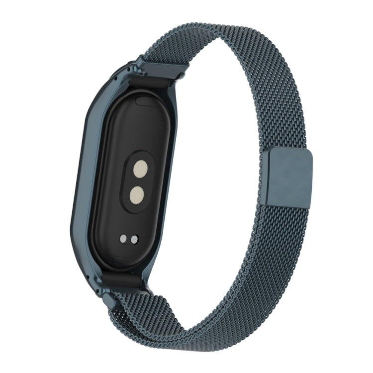 For Xiaomi Mi Band 8 Integrated Metal Case + Milanese Magnetic Watch Band