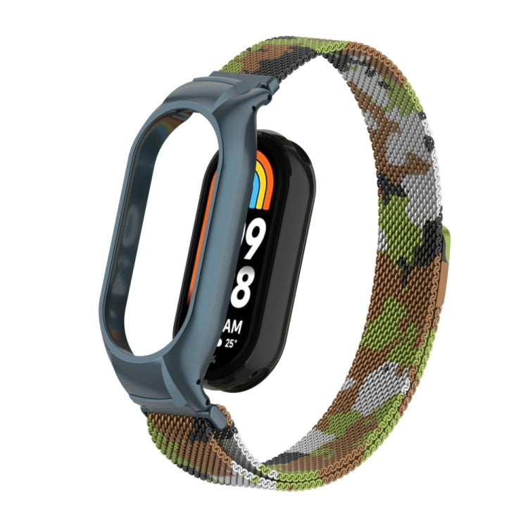 For Xiaomi Mi Band 8 Integrated Metal Case + Milanese Magnetic Watch Band