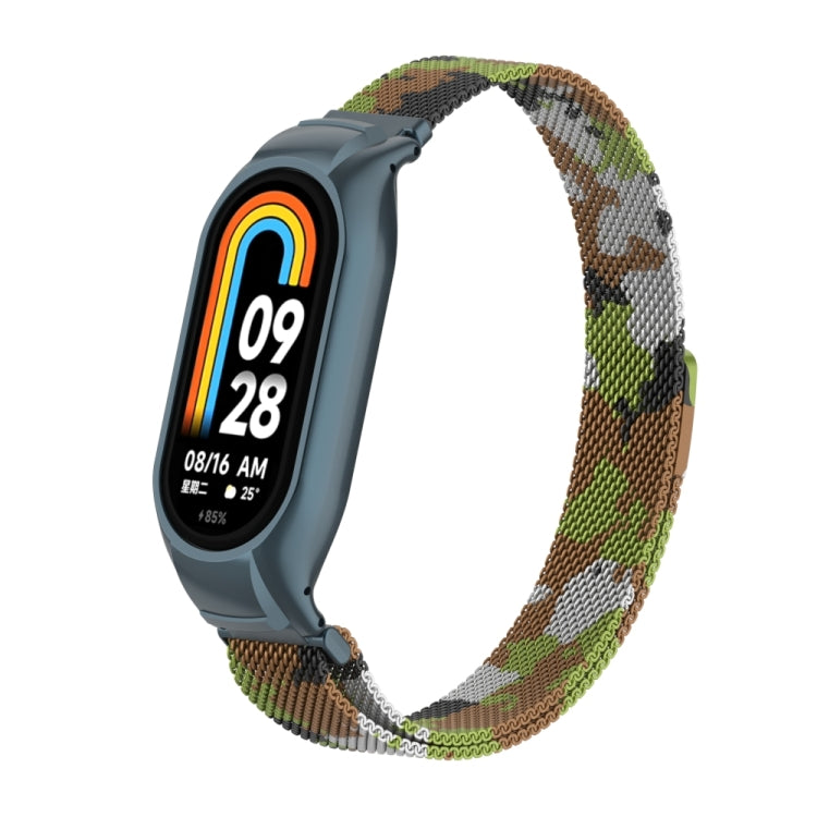 For Xiaomi Mi Band 8 Integrated Metal Case + Milanese Magnetic Watch Band