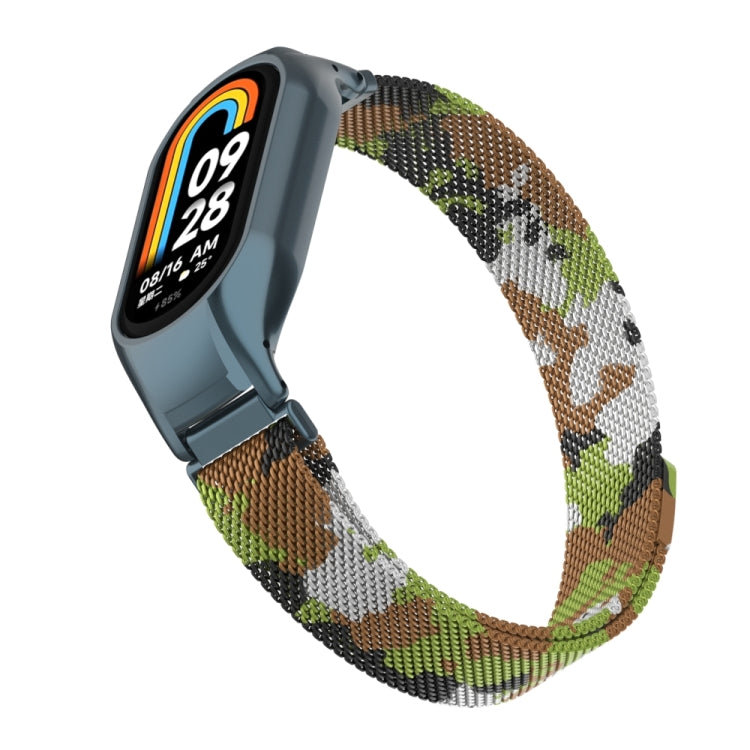 For Xiaomi Mi Band 8 Integrated Metal Case + Milanese Magnetic Watch Band