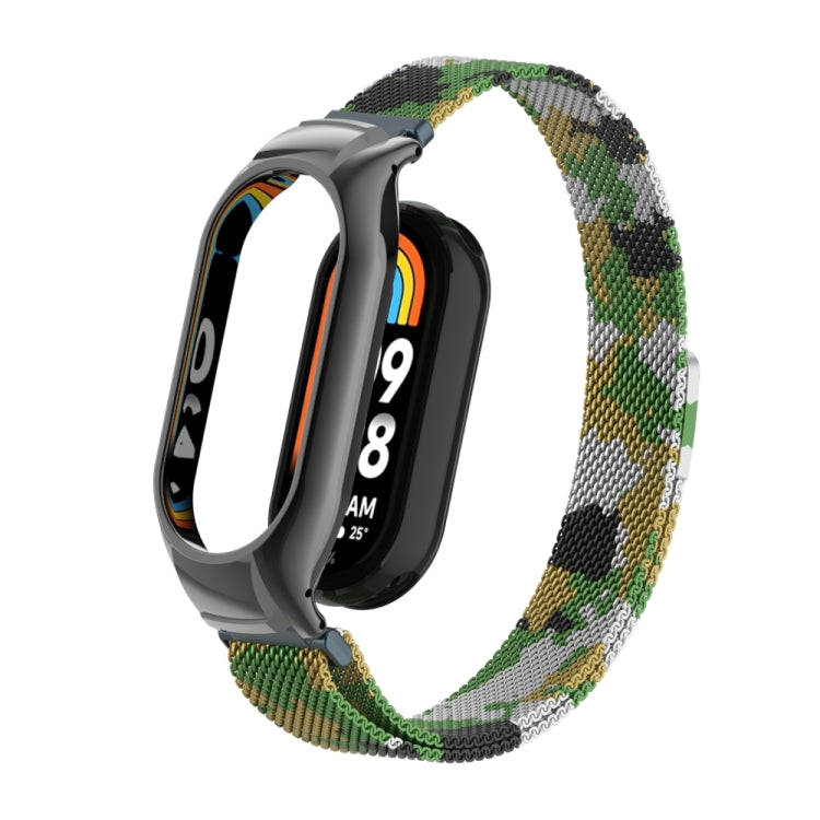 For Xiaomi Mi Band 8 Integrated Metal Case + Milanese Magnetic Watch Band