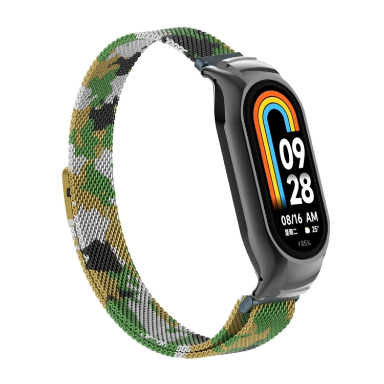 For Xiaomi Mi Band 8 Integrated Metal Case + Milanese Magnetic Watch Band