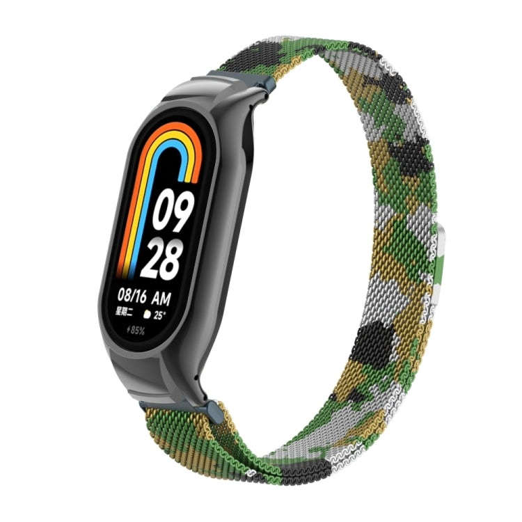 For Xiaomi Mi Band 8 Integrated Metal Case + Milanese Magnetic Watch Band