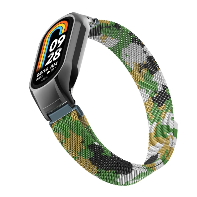 For Xiaomi Mi Band 8 Integrated Metal Case + Milanese Magnetic Watch Band