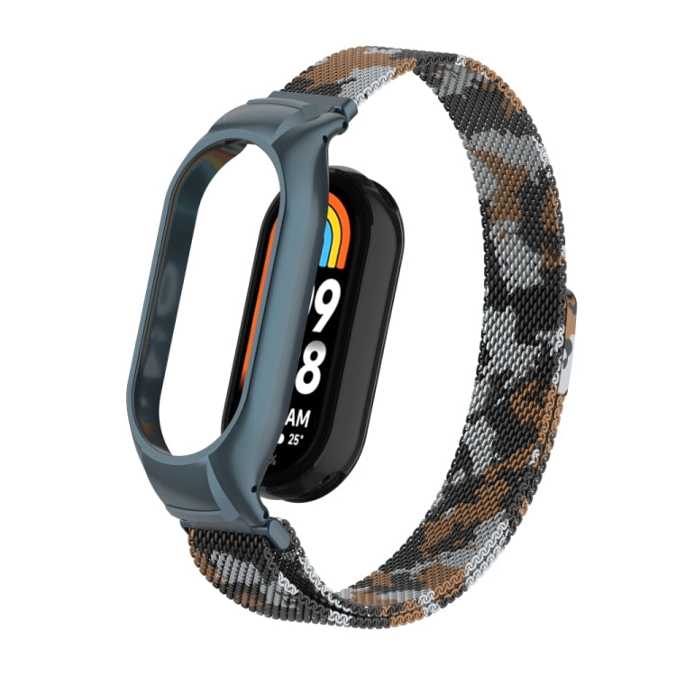 For Xiaomi Mi Band 8 Integrated Metal Case + Milanese Magnetic Watch Band