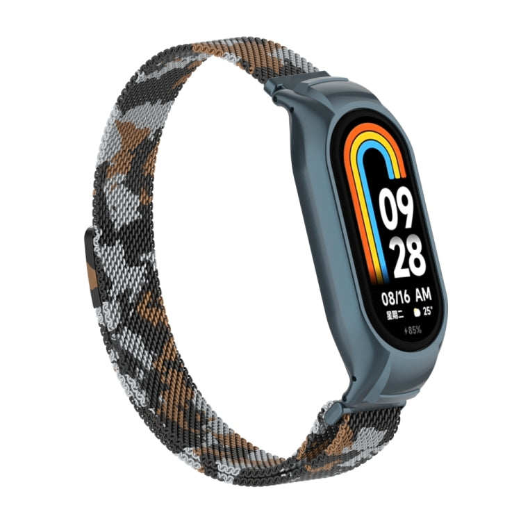 For Xiaomi Mi Band 8 Integrated Metal Case + Milanese Magnetic Watch Band