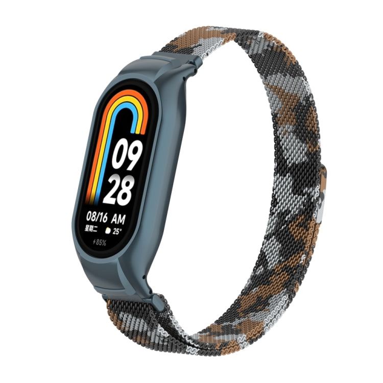 For Xiaomi Mi Band 8 Integrated Metal Case + Milanese Magnetic Watch Band