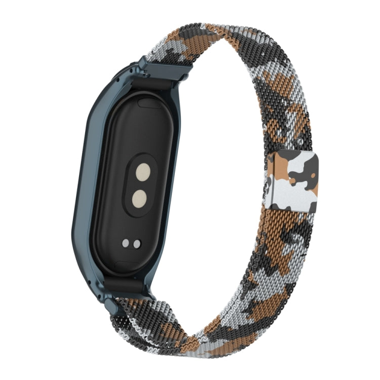 For Xiaomi Mi Band 8 Integrated Metal Case + Milanese Magnetic Watch Band