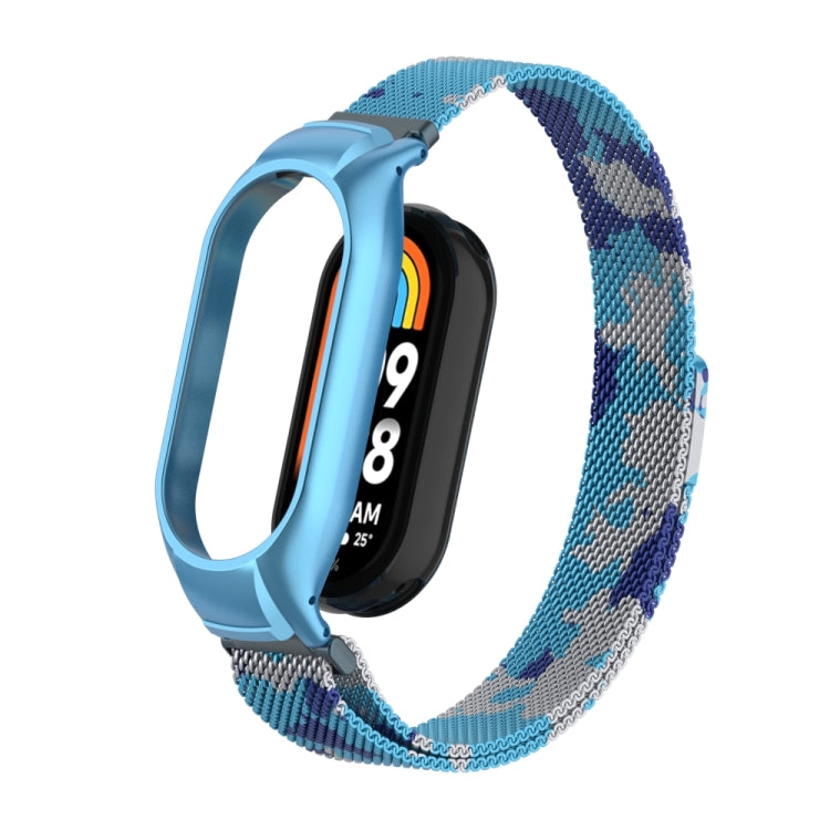 For Xiaomi Mi Band 8 Integrated Metal Case + Milanese Magnetic Watch Band