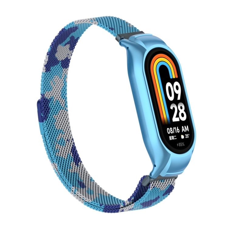 For Xiaomi Mi Band 8 Integrated Metal Case + Milanese Magnetic Watch Band