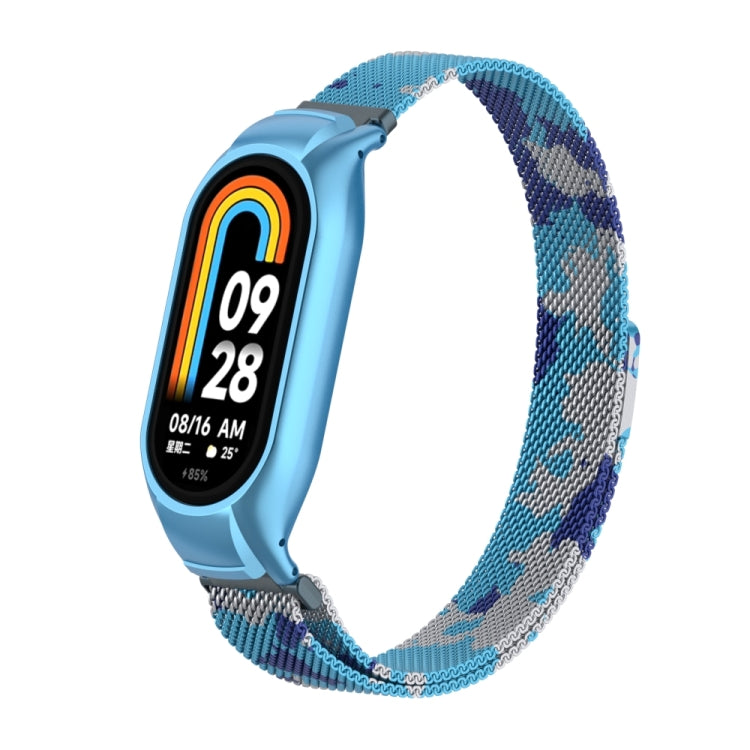 For Xiaomi Mi Band 8 Integrated Metal Case + Milanese Magnetic Watch Band