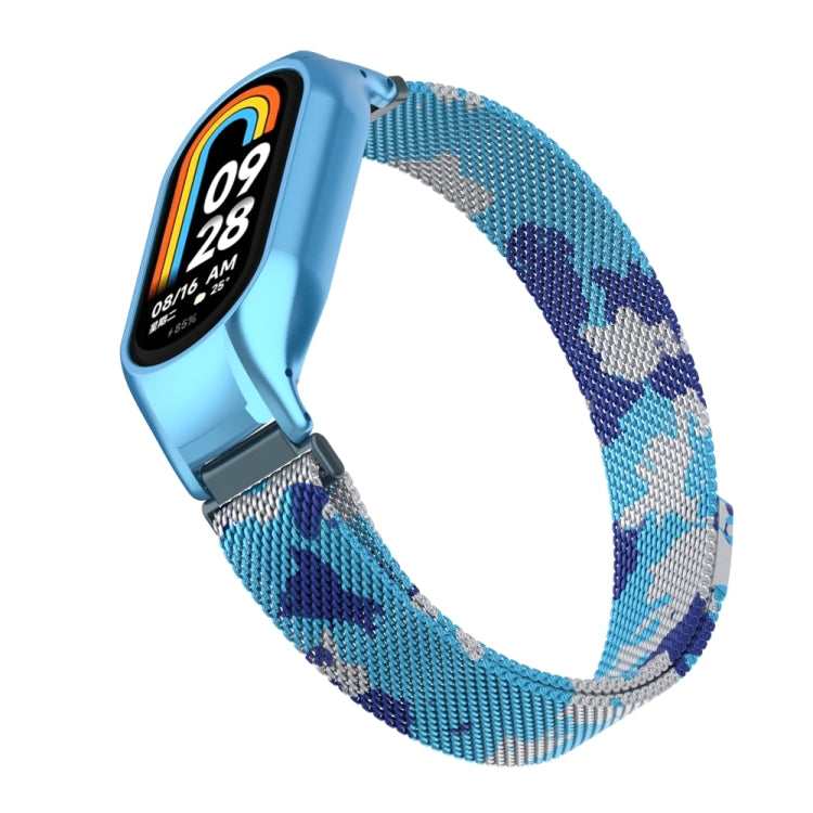 For Xiaomi Mi Band 8 Integrated Metal Case + Milanese Magnetic Watch Band