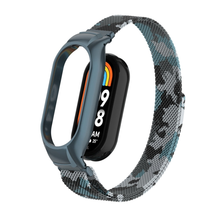 For Xiaomi Mi Band 8 Integrated Metal Case + Milanese Magnetic Watch Band