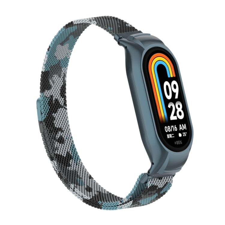 For Xiaomi Mi Band 8 Integrated Metal Case + Milanese Magnetic Watch Band