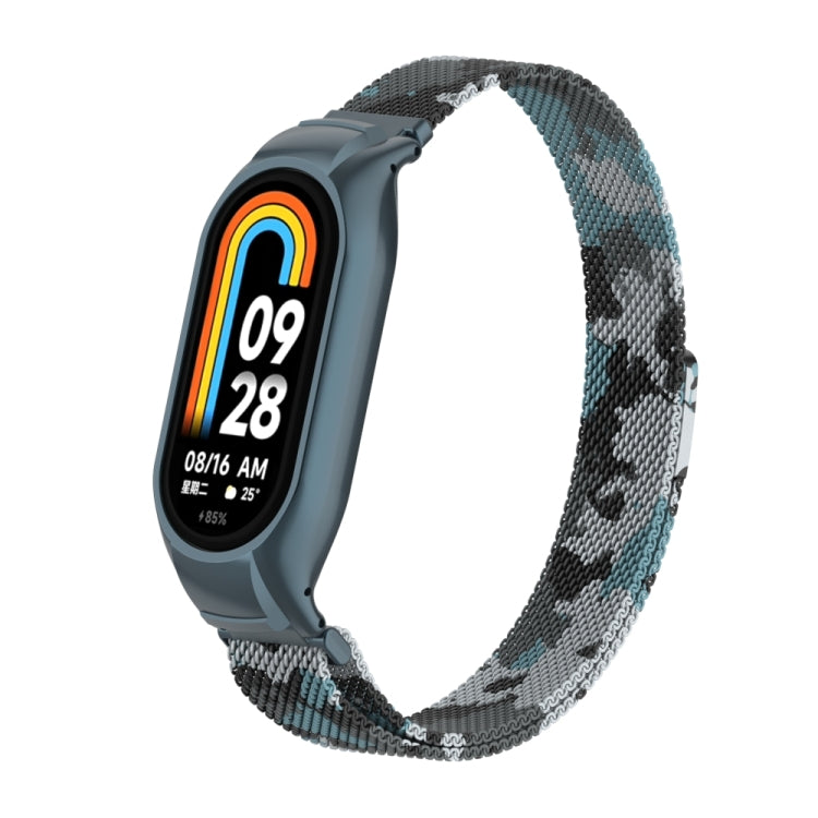 For Xiaomi Mi Band 8 Integrated Metal Case + Milanese Magnetic Watch Band