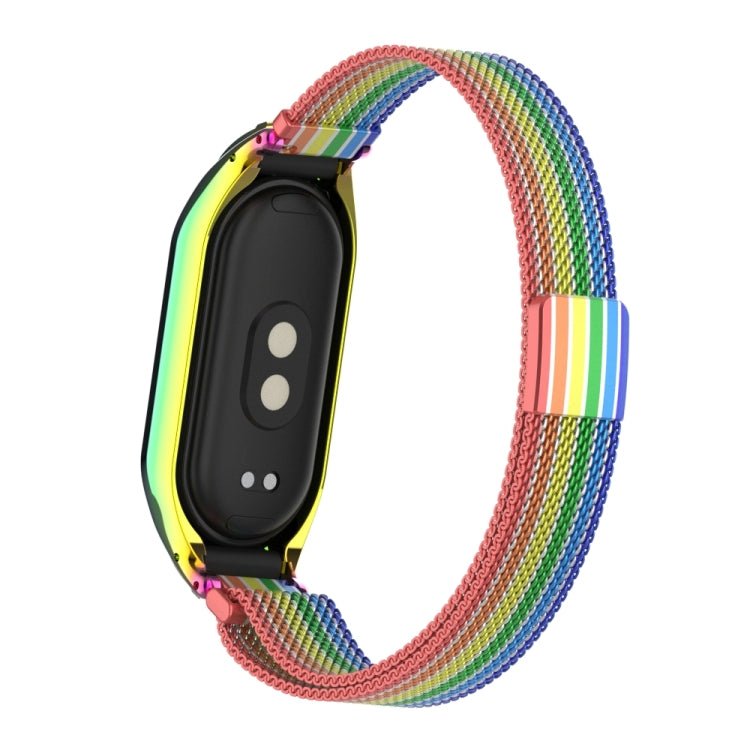 For Xiaomi Mi Band 8 Integrated Metal Case + Milanese Magnetic Watch Band