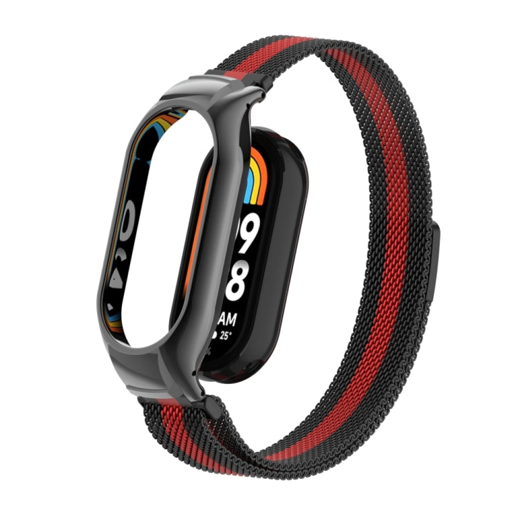 For Xiaomi Mi Band 8 Integrated Metal Case + Milanese Magnetic Watch Band