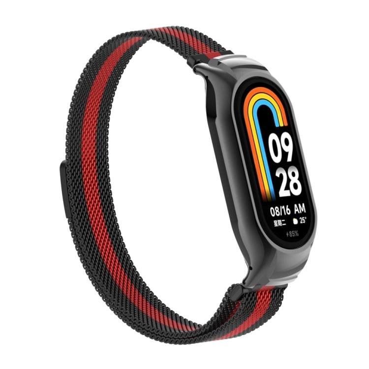 For Xiaomi Mi Band 8 Integrated Metal Case + Milanese Magnetic Watch Band