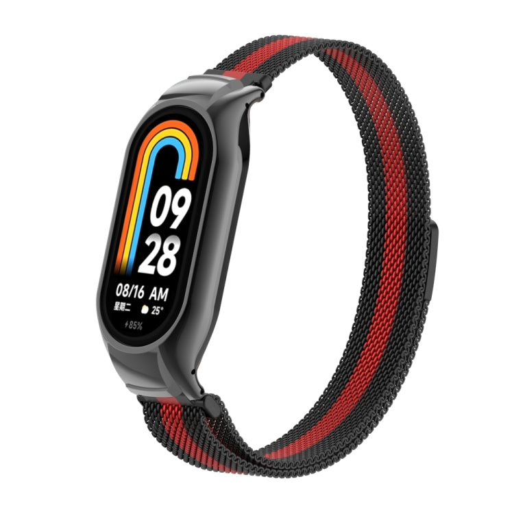 For Xiaomi Mi Band 8 Integrated Metal Case + Milanese Magnetic Watch Band