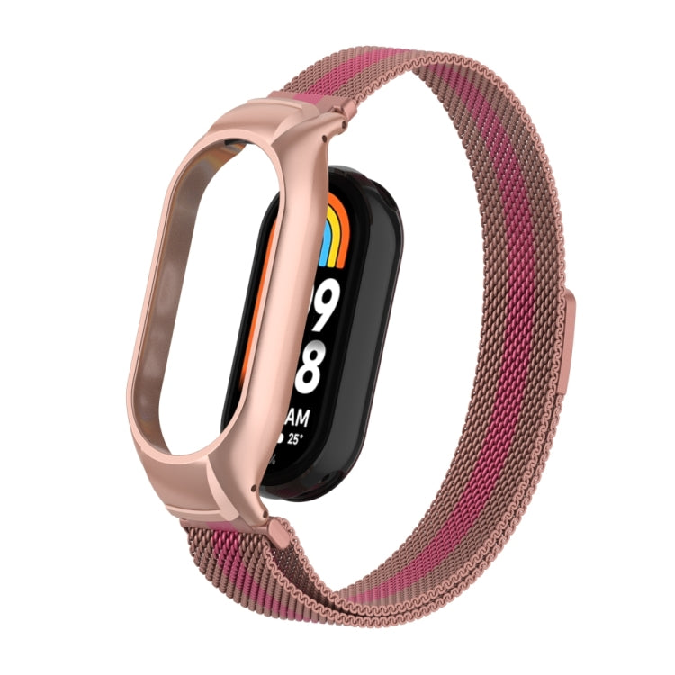 For Xiaomi Mi Band 8 Integrated Metal Case + Milanese Magnetic Watch Band