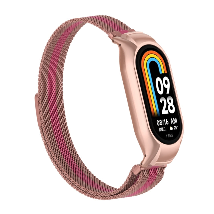 For Xiaomi Mi Band 8 Integrated Metal Case + Milanese Magnetic Watch Band