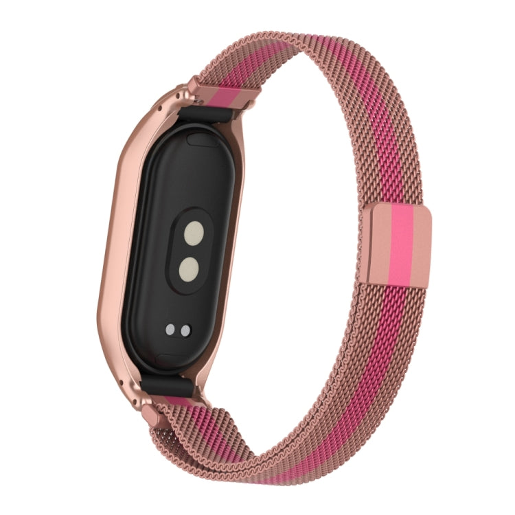 For Xiaomi Mi Band 8 Integrated Metal Case + Milanese Magnetic Watch Band