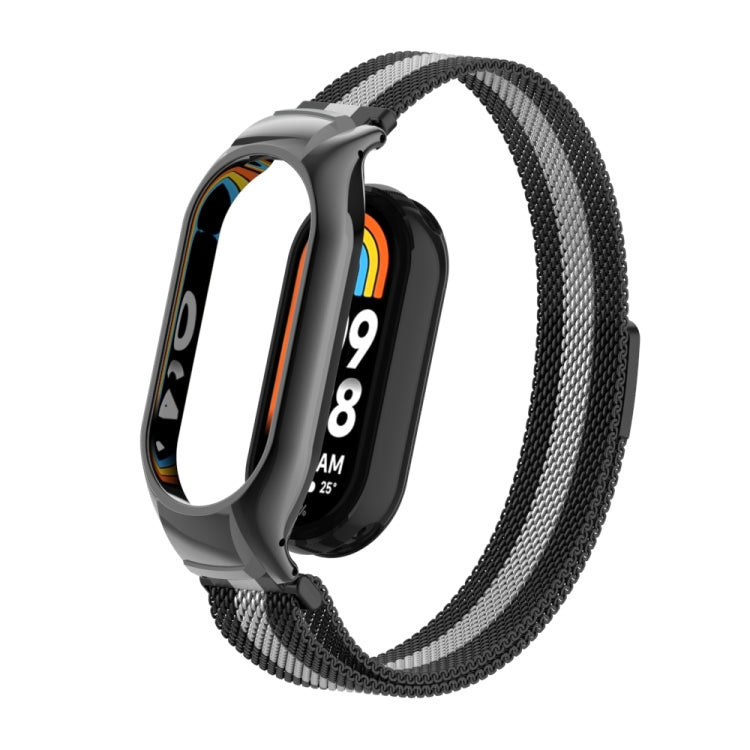 For Xiaomi Mi Band 8 Integrated Metal Case + Milanese Magnetic Watch Band