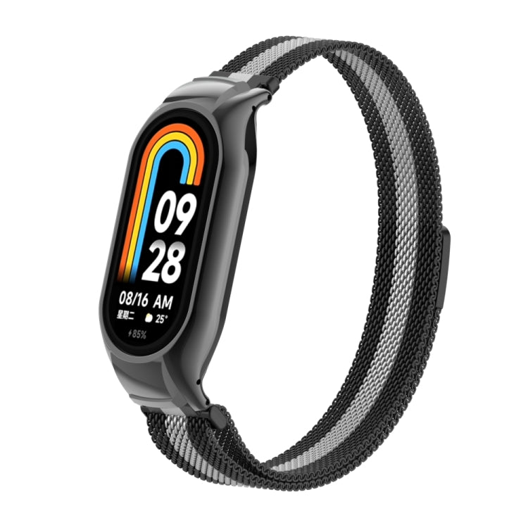 For Xiaomi Mi Band 8 Integrated Metal Case + Milanese Magnetic Watch Band