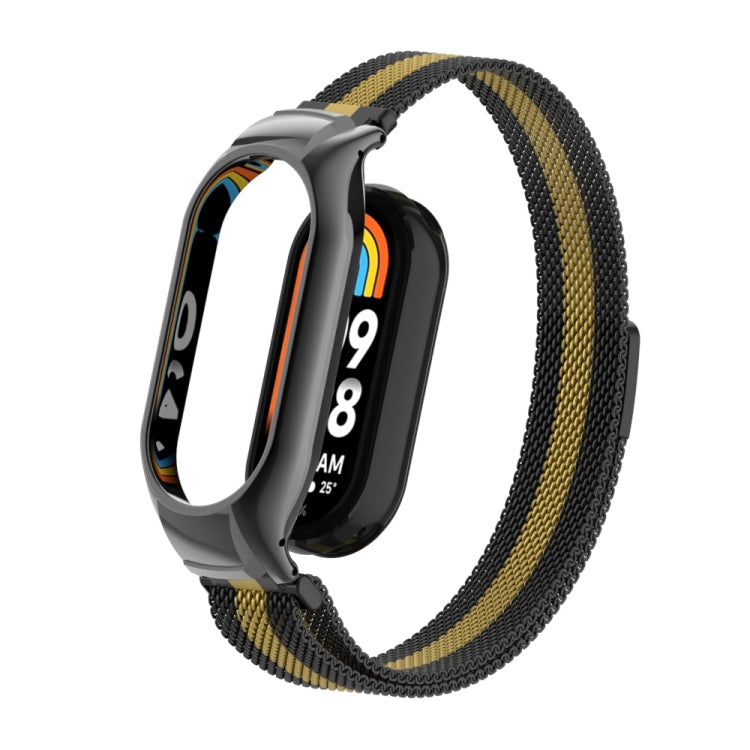 For Xiaomi Mi Band 8 Integrated Metal Case + Milanese Magnetic Watch Band