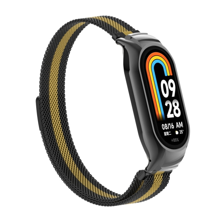 For Xiaomi Mi Band 8 Integrated Metal Case + Milanese Magnetic Watch Band