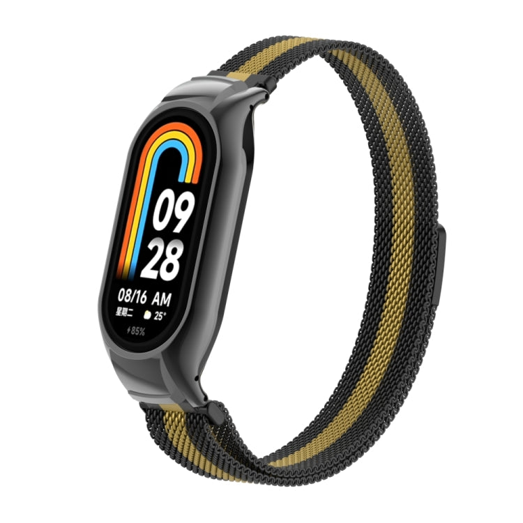 For Xiaomi Mi Band 8 Integrated Metal Case + Milanese Magnetic Watch Band