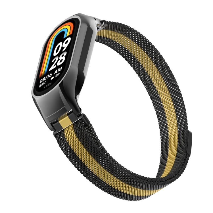 For Xiaomi Mi Band 8 Integrated Metal Case + Milanese Magnetic Watch Band