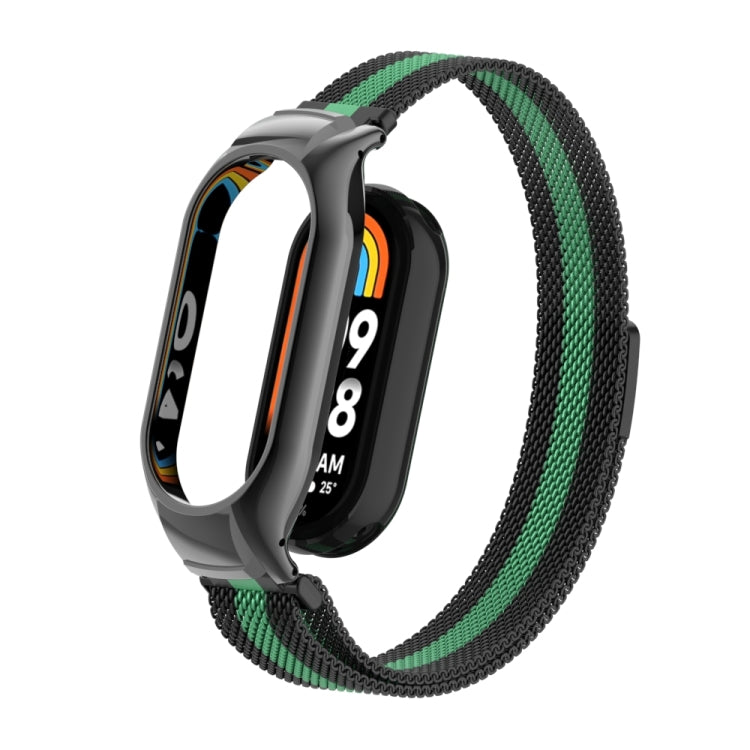 For Xiaomi Mi Band 8 Integrated Metal Case + Milanese Magnetic Watch Band