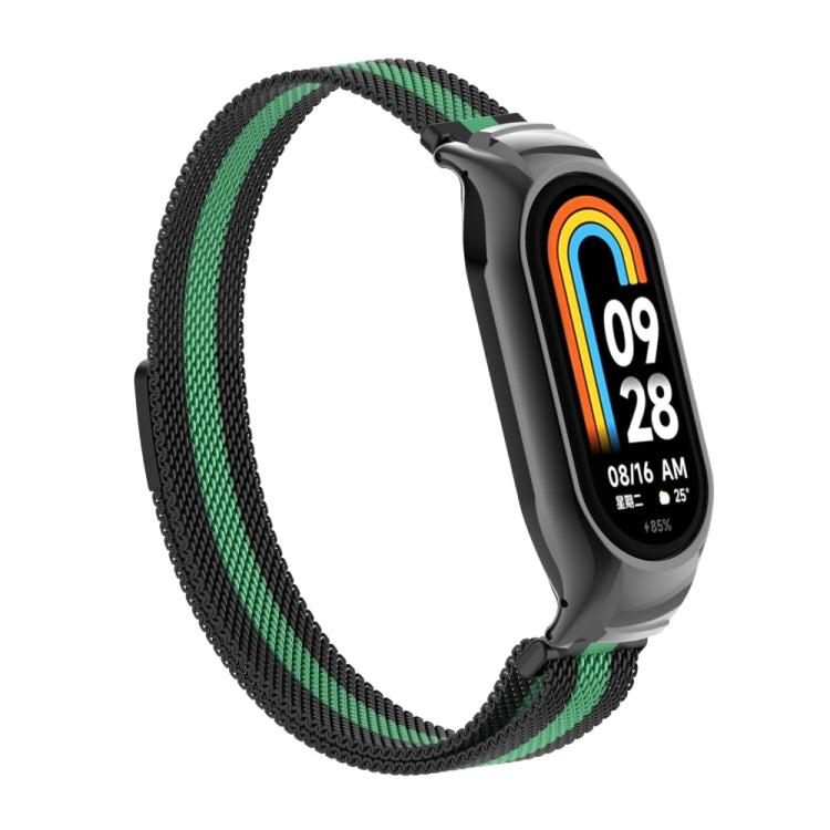 For Xiaomi Mi Band 8 Integrated Metal Case + Milanese Magnetic Watch Band