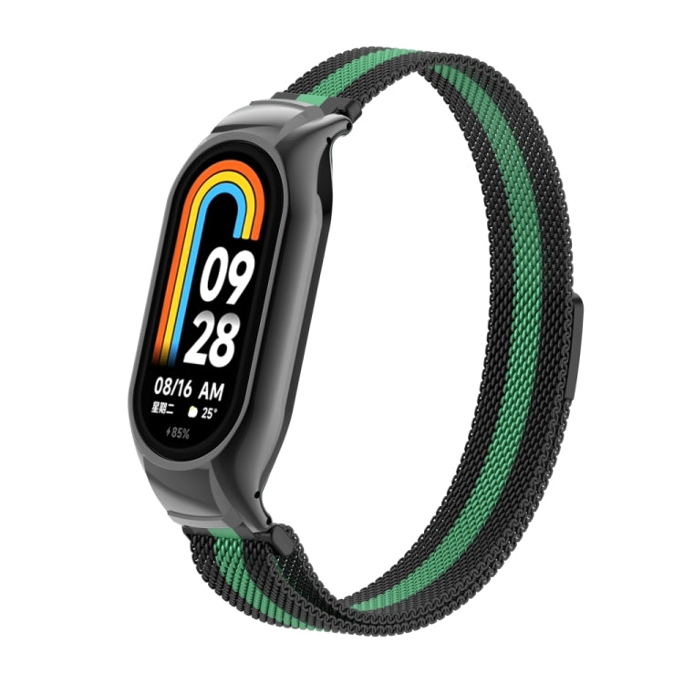 For Xiaomi Mi Band 8 Integrated Metal Case + Milanese Magnetic Watch Band