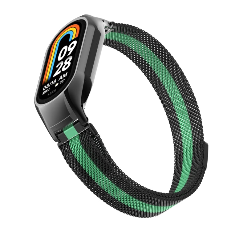For Xiaomi Mi Band 8 Integrated Metal Case + Milanese Magnetic Watch Band